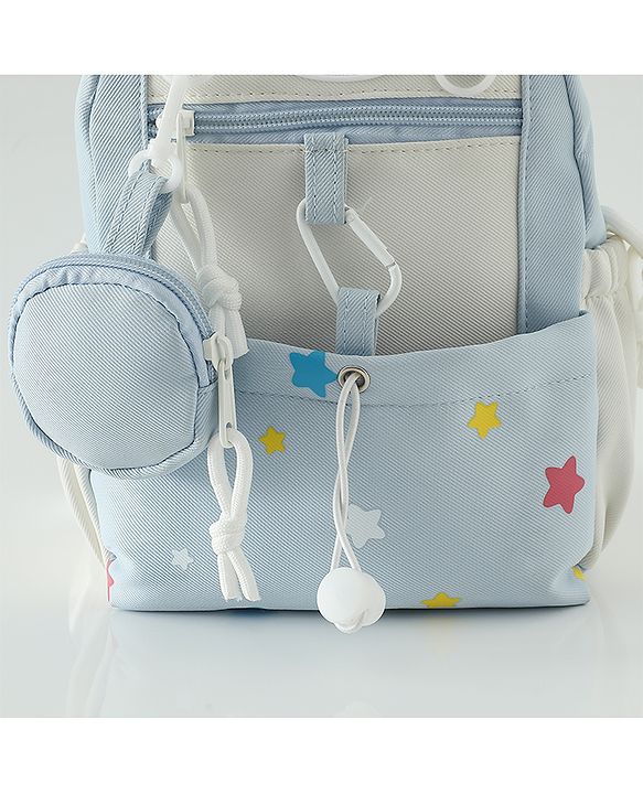 Babyhug Free Size Fashion Backpacks with small pouch - Blue