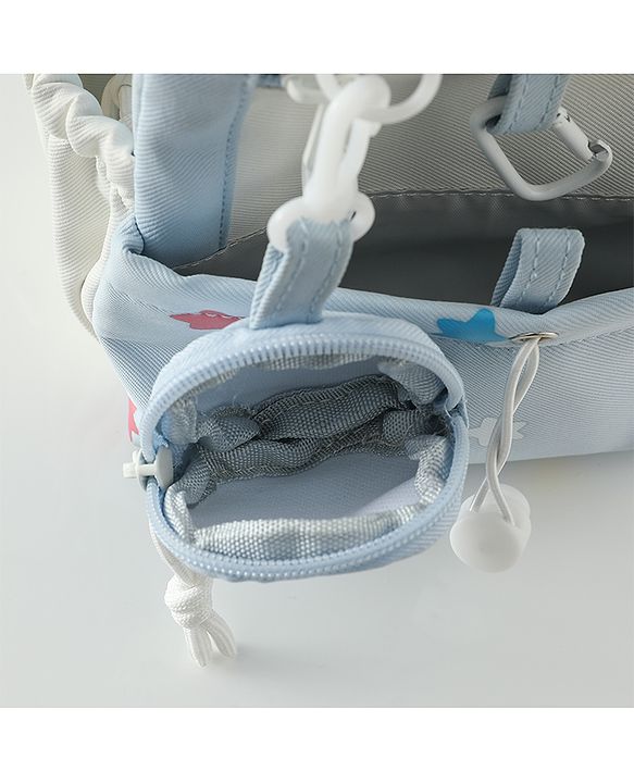 Babyhug Free Size Fashion Backpacks with small pouch - Blue