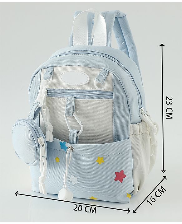 Babyhug Free Size Fashion Backpacks with small pouch - Blue