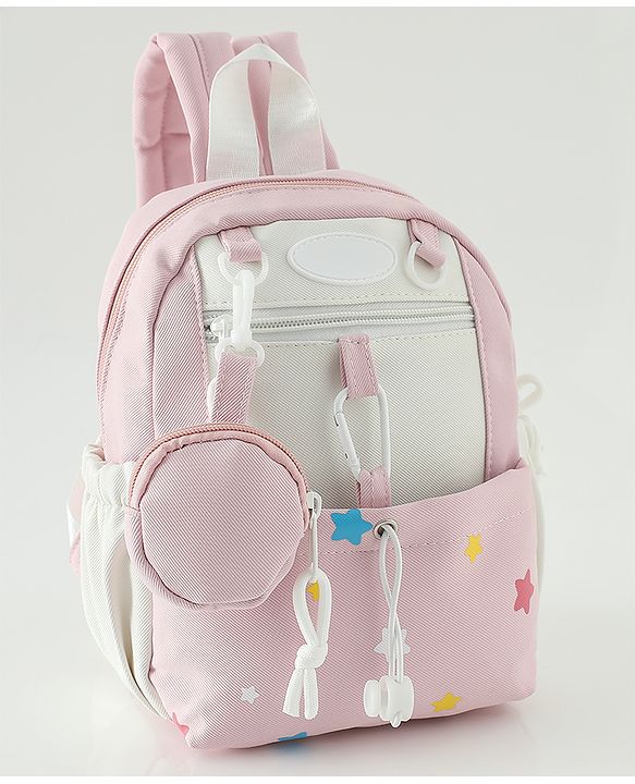 Babyhug Free Size Fashion Backpacks with small pouch - Blue