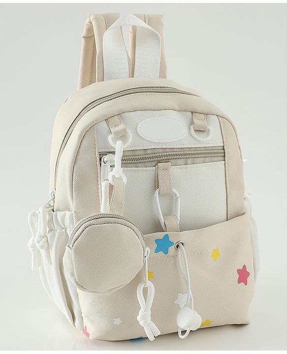 Babyhug Free Size Fashion Backpacks with small pouch - Blue