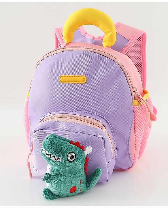 Babyhug Free Size Fashion Backpacks with Dragon Applique - Purple