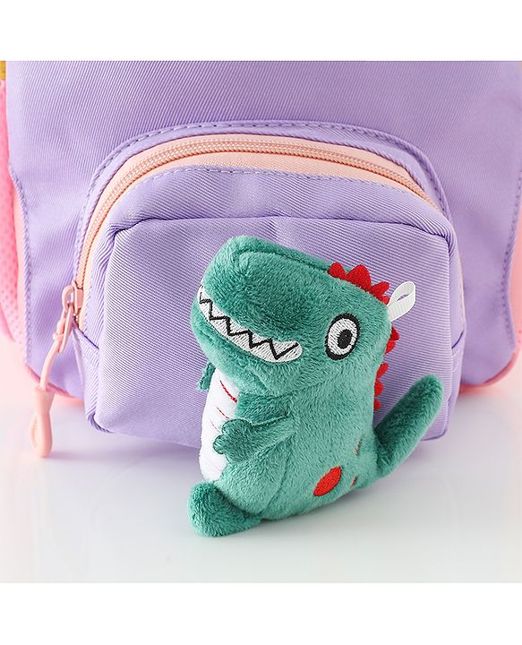 Babyhug Free Size Fashion Backpacks with Dragon Applique - Purple