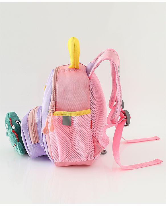 Babyhug Free Size Fashion Backpacks with Dragon Applique - Purple