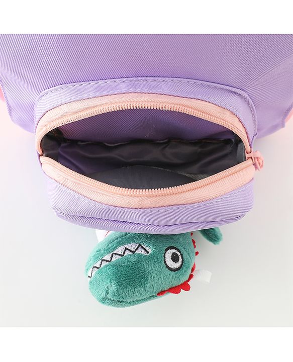 Babyhug Free Size Fashion Backpacks with Dragon Applique - Purple