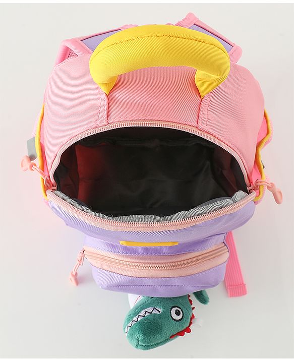 Babyhug Free Size Fashion Backpacks with Dragon Applique - Purple