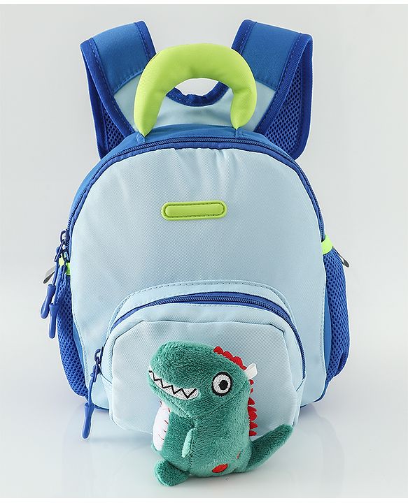 Babyhug Free Size Fashion Backpacks with Dragon Applique - Blue