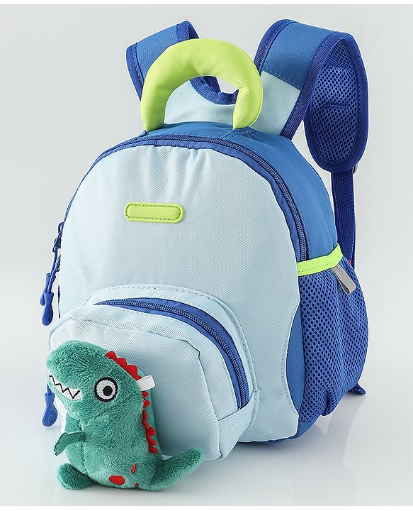 Babyhug Free Size Fashion Backpacks with Dragon Applique - Blue