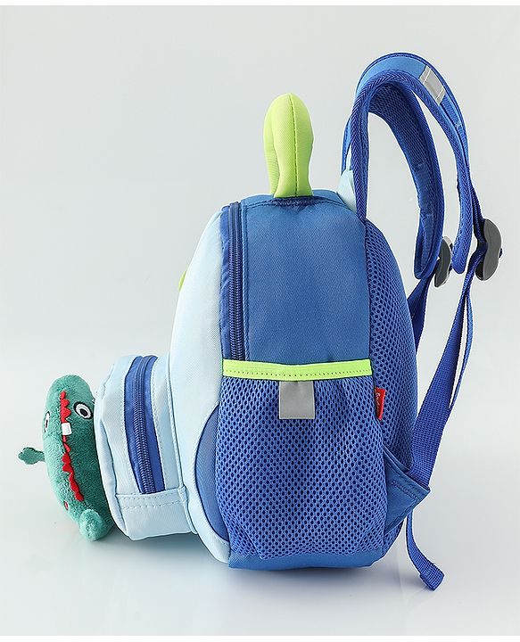 Babyhug Free Size Fashion Backpacks with Dragon Applique - Blue