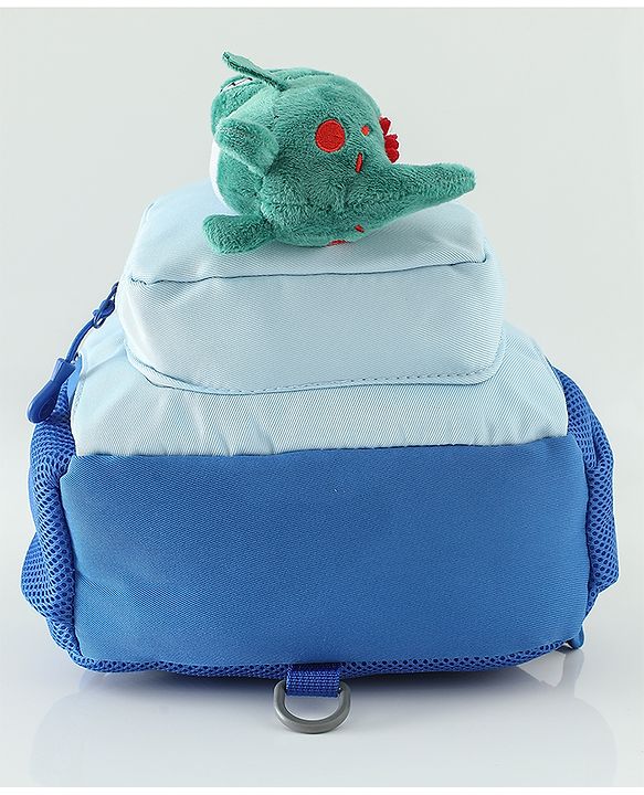Babyhug Free Size Fashion Backpacks with Dragon Applique - Blue