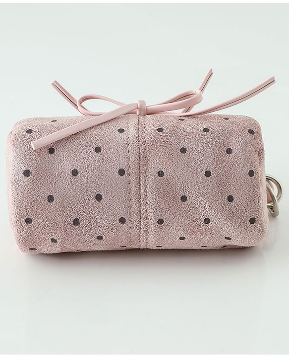 Pine Kids Sling Bag With Bow Applique & Polka Dot Free Size - Pink