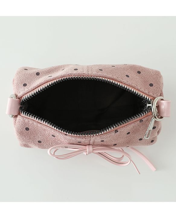 Pine Kids Sling Bag With Bow Applique & Polka Dot Free Size - Pink