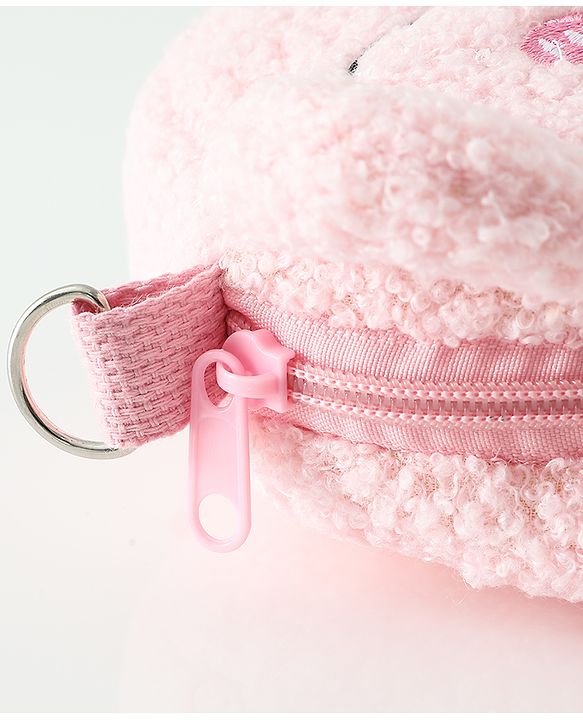Babyhug Free Size Furry Bear Sling Bag with Bow - Pink