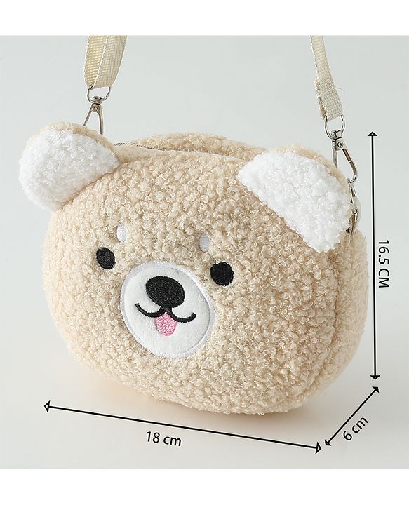 Babyhug Free Size Brown Beary Sling Bag Unisex - Brown