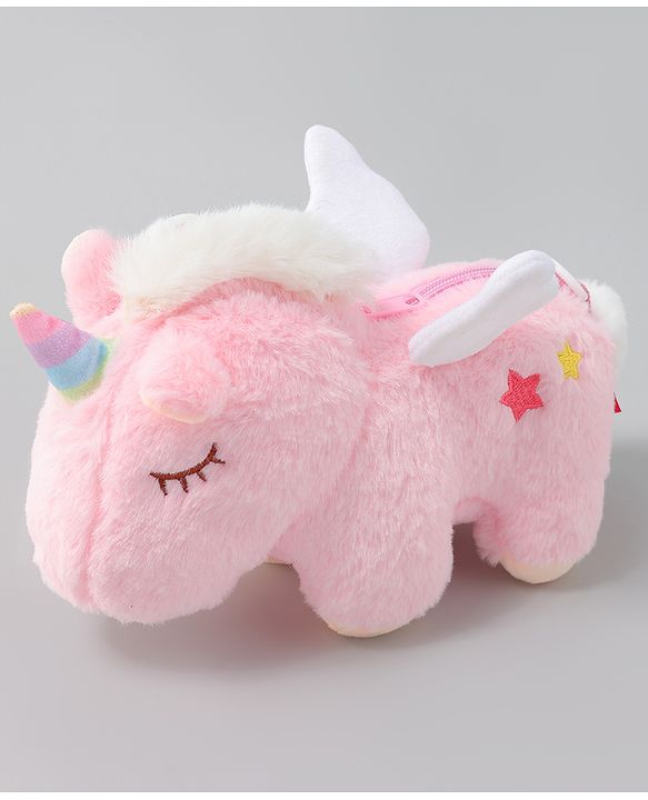 Babyhug Free Size Stylish Sling Bag for Girls with Adjustable Shoulder Strap in Unicorn Shape - Pink