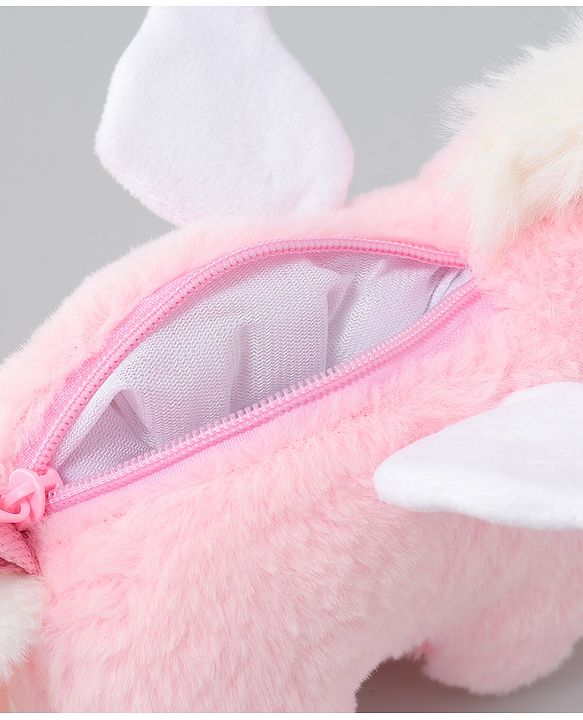 Babyhug Free Size Stylish Sling Bag for Girls with Adjustable Shoulder Strap in Unicorn Shape - Pink