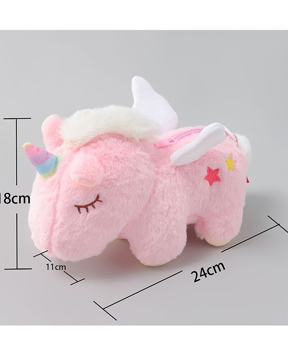 Babyhug Free Size Stylish Sling Bag for Girls with Adjustable Shoulder Strap in Unicorn Shape - Pink