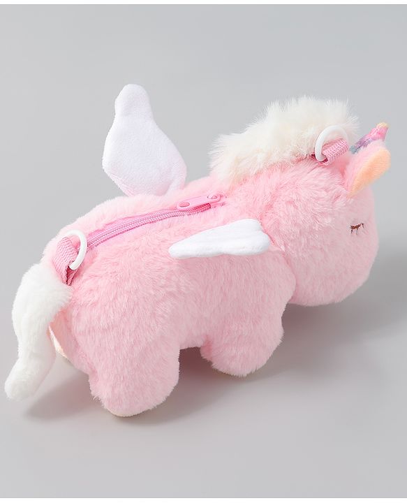 Babyhug Free Size Stylish Sling Bag for Girls with Adjustable Shoulder Strap in Unicorn Shape - Pink