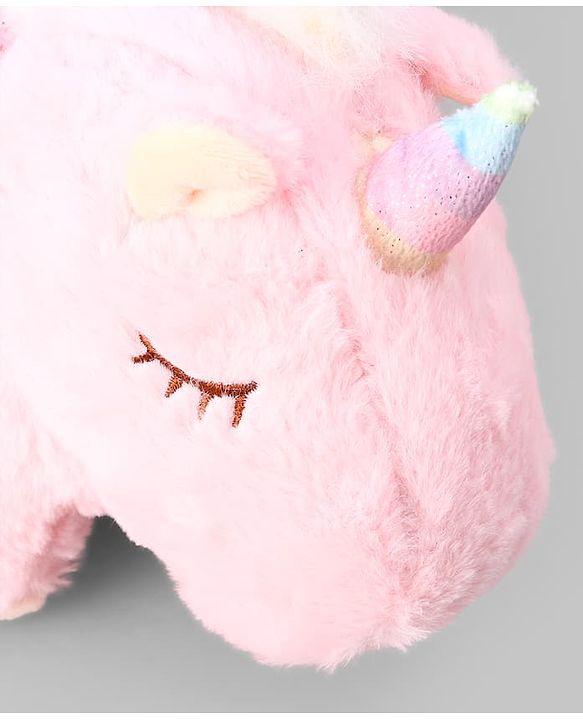 Babyhug Free Size Stylish Sling Bag for Girls with Adjustable Shoulder Strap in Unicorn Shape - Pink