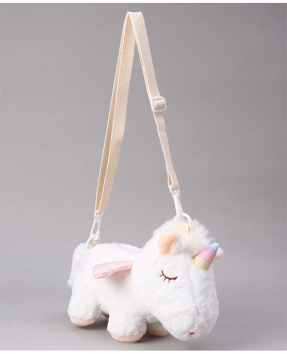 Babyhug Free Size Stylish Sling Bag for Girls with Adjustable Shoulder Strap in Unicorn Shape - Pink