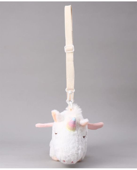 Babyhug Free Size Stylish Sling Bag for Girls with Adjustable Shoulder Strap in Unicorn Shape - Pink