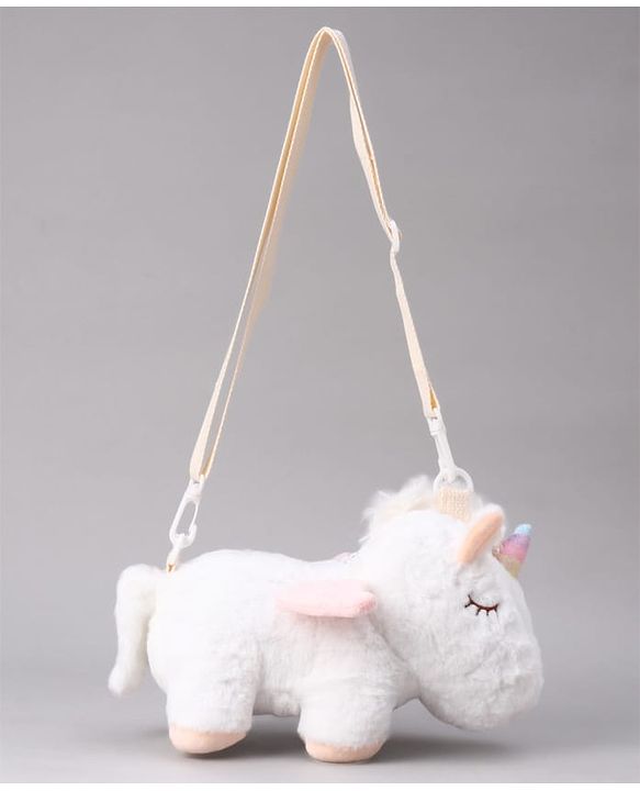 Babyhug Free Size Stylish Sling Bag for Girls with Adjustable Shoulder Strap in Unicorn Shape - Pink