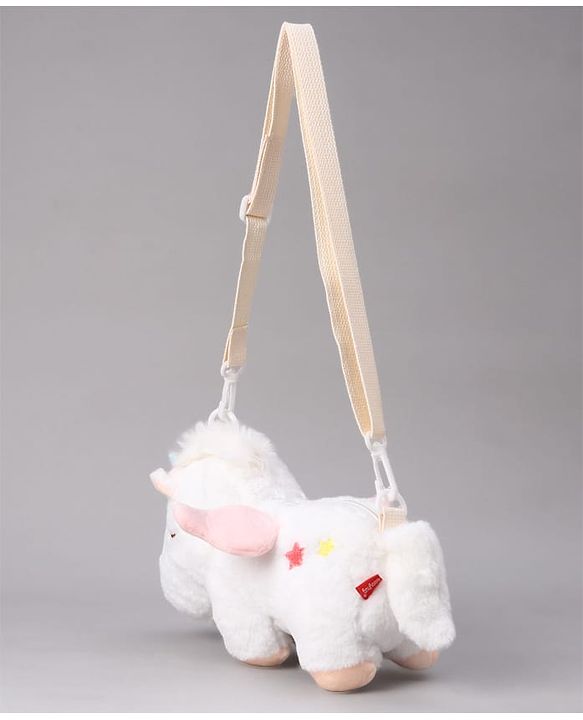 Babyhug Free Size Stylish Sling Bag for Girls with Adjustable Shoulder Strap in Unicorn Shape - Pink