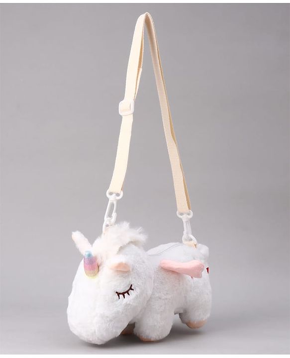 Babyhug Free Size Stylish Sling Bag for Girls with Adjustable Shoulder Strap in Unicorn Shape - Pink