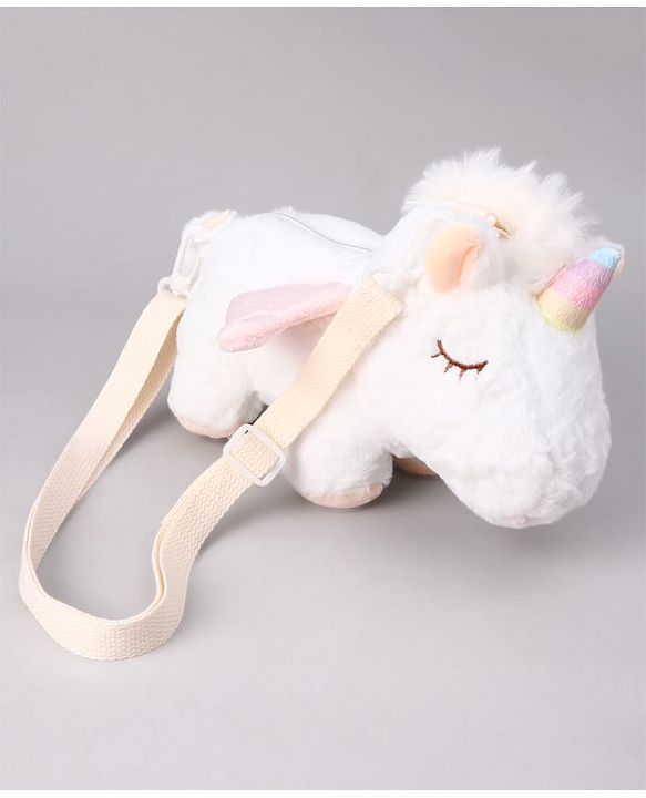 Babyhug Free Size Stylish Sling Bag for Girls with Adjustable Shoulder Strap in Unicorn Shape - Pink