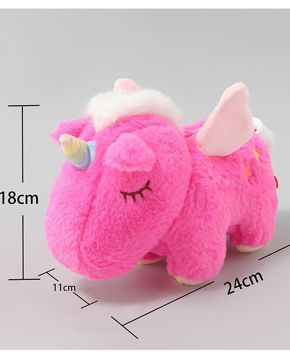 Babyhug Free Size Stylish Sling Bag for Girls with Adjustable Shoulder Strap in Unicorn Shape - Pink