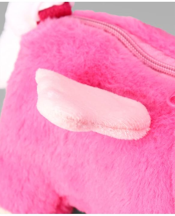 Babyhug Free Size Stylish Sling Bag for Girls with Adjustable Shoulder Strap in Unicorn Shape - Pink