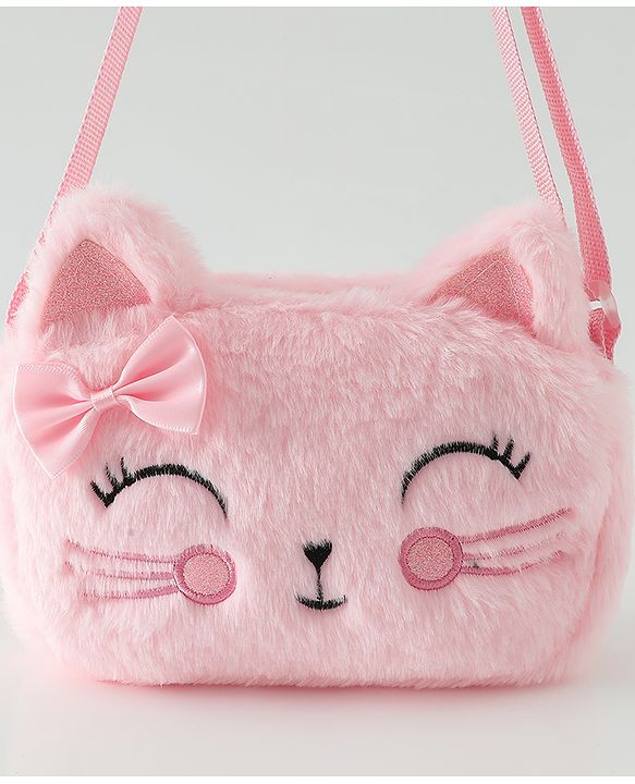 Babyhug Free Size Pink Kitten Sling Bag - Multicolor
