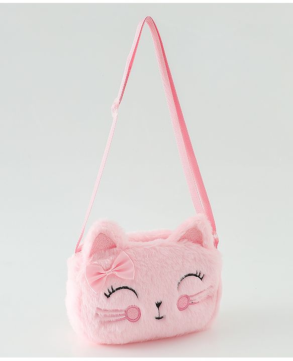 Babyhug Free Size Pink Kitten Sling Bag - Multicolor