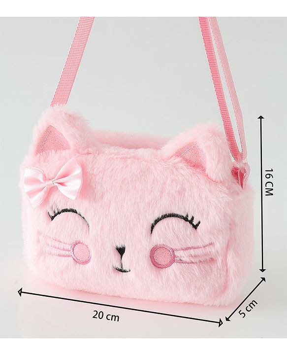 Babyhug Free Size Pink Kitten Sling Bag - Multicolor