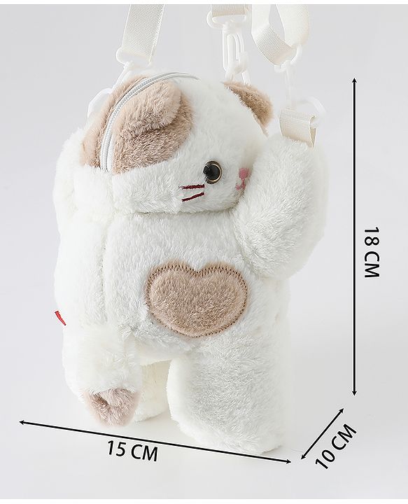 Babyhug Kitty Design Sling Bag Free Size -White