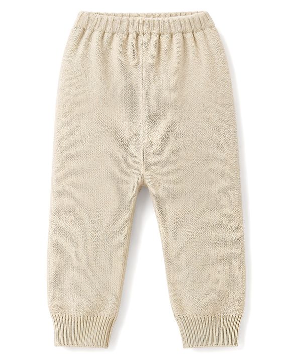Babyhug Sweater Knitted Full Length Solid ColorPant - Ivory