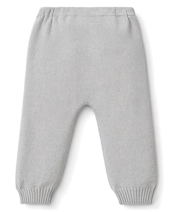 Babyhug Sweater Knit Full Length Solid Woollen Pant - Grey