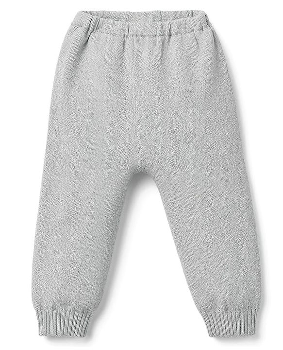Babyhug Sweater Knit Full Length Solid Woollen Pant - Grey