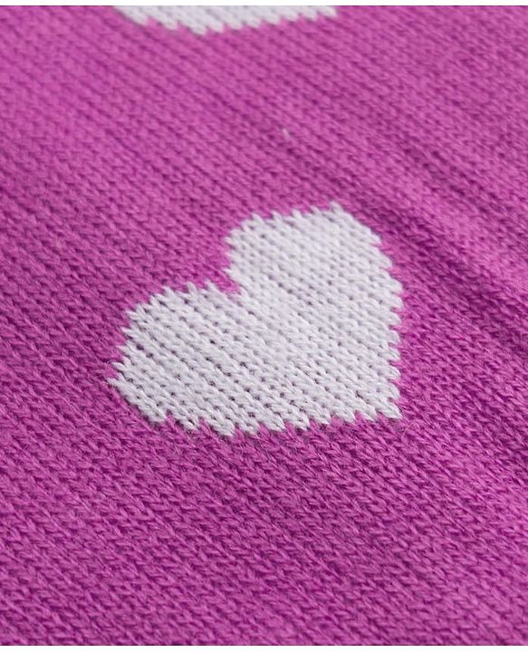 Babyhug Fur Knit Full Length Woollen Pant With Hearts Design - Pink