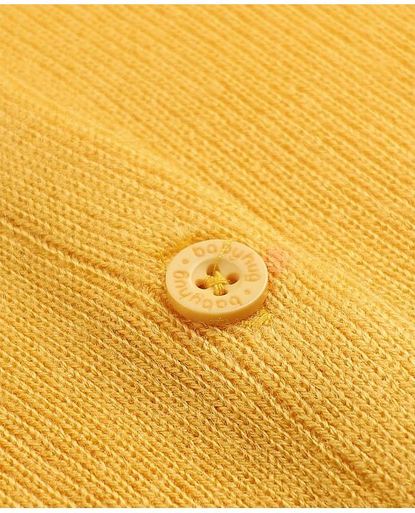 Babyhug Knit Front Open Sweater with Full Sleeves in Yellow for Preemie-Preemie