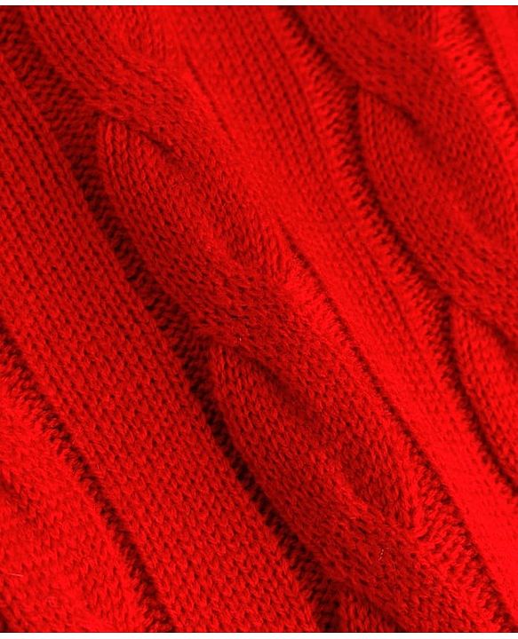 Babyhug Knit Full Sleeves Pullover With Striped & Cable knit Design - Red