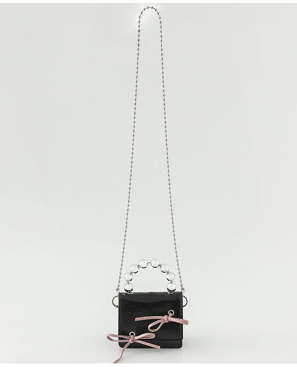 Pine Kids Free Size Sling Bag with Bow Applique - Black
