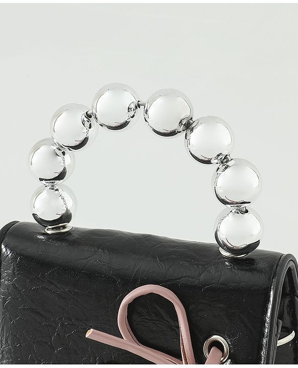 Pine Kids Free Size Sling Bag with Bow Applique - Black