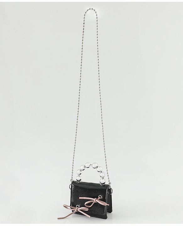 Pine Kids Free Size Sling Bag with Bow Applique - Black