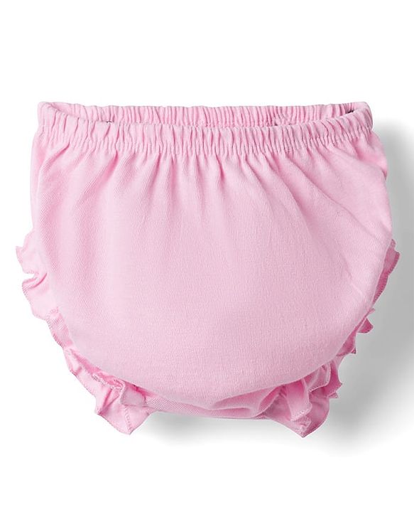 Babyhug Single Jersey Knit Half Sleeves Star Printed Frock With Bloomer - Pink