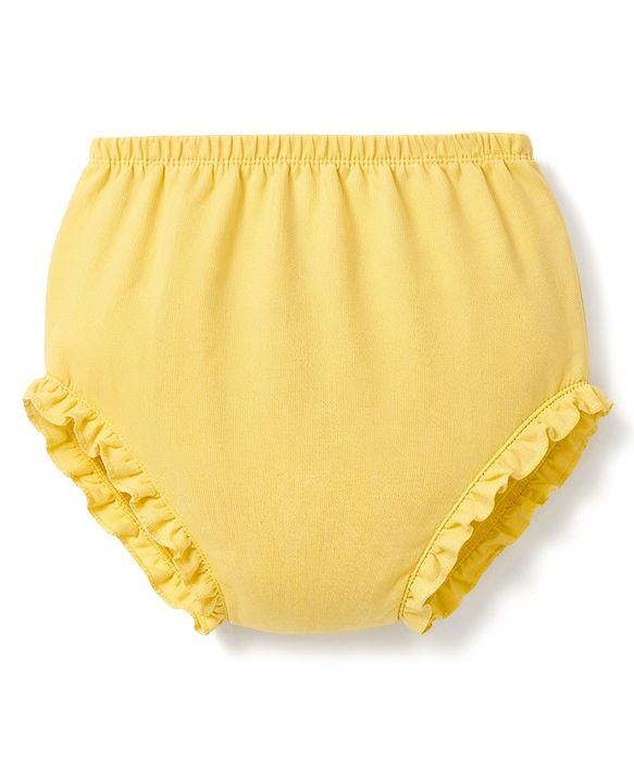Babyhug Single Jersey Knit Half Sleeves Heart Printed Frock with Bloomer - Yellow