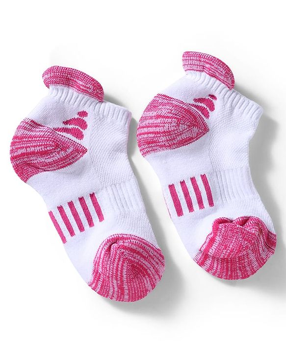 Pine Active Cotton Lycra Knit Terry Breathable Ankle Length Athletic Socks Pack of 3 - White, Red & Light Blue
