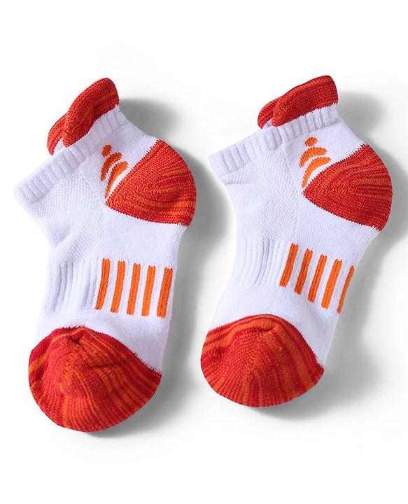 Pine Active Cotton Lycra Knit Terry Breathable Ankle Length Athletic Socks Pack of 3 - White, Red & Light Blue