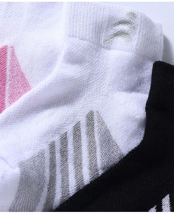 Pine Active Cotton Lycra Knit Terry Breathable Ankle Length Athletic Socks Pack of 3 - White & Black