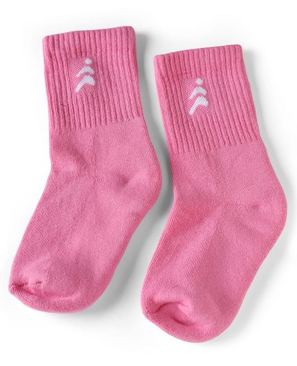 Pine Active Cotton Lycra Knit Terry Breathable Mid Calf Length Athletic Socks With Design Pack of 3 - White, Lilac & Pink